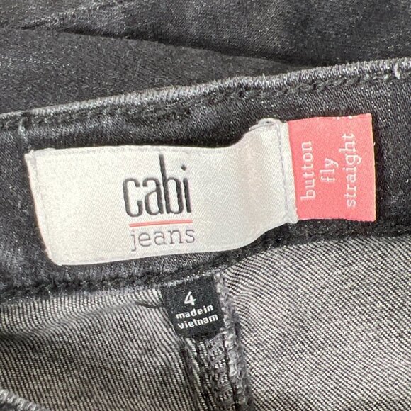 CABI Button Fly Straight Jeans Vintage Black Sz 4 #4149 EUC - Picture 6 of 7